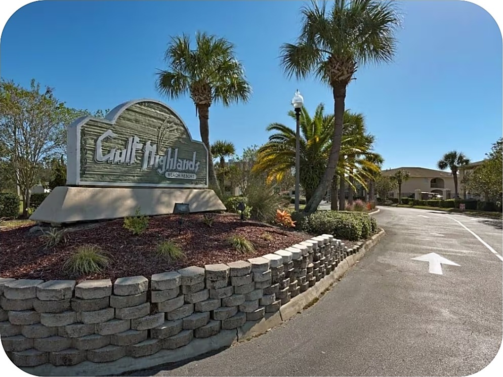 Letrero de entrada Gulf Highlands Beach Resort